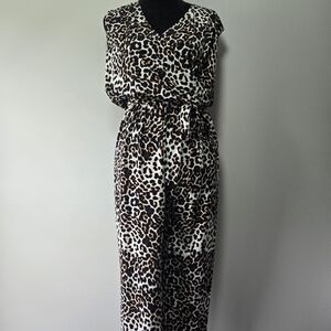 Chico's Women's Leopard Jumpsuit 1 Piece Pants Romper